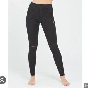 Spanx Denim High Waist Ankle Skinny Jeans Size M Black